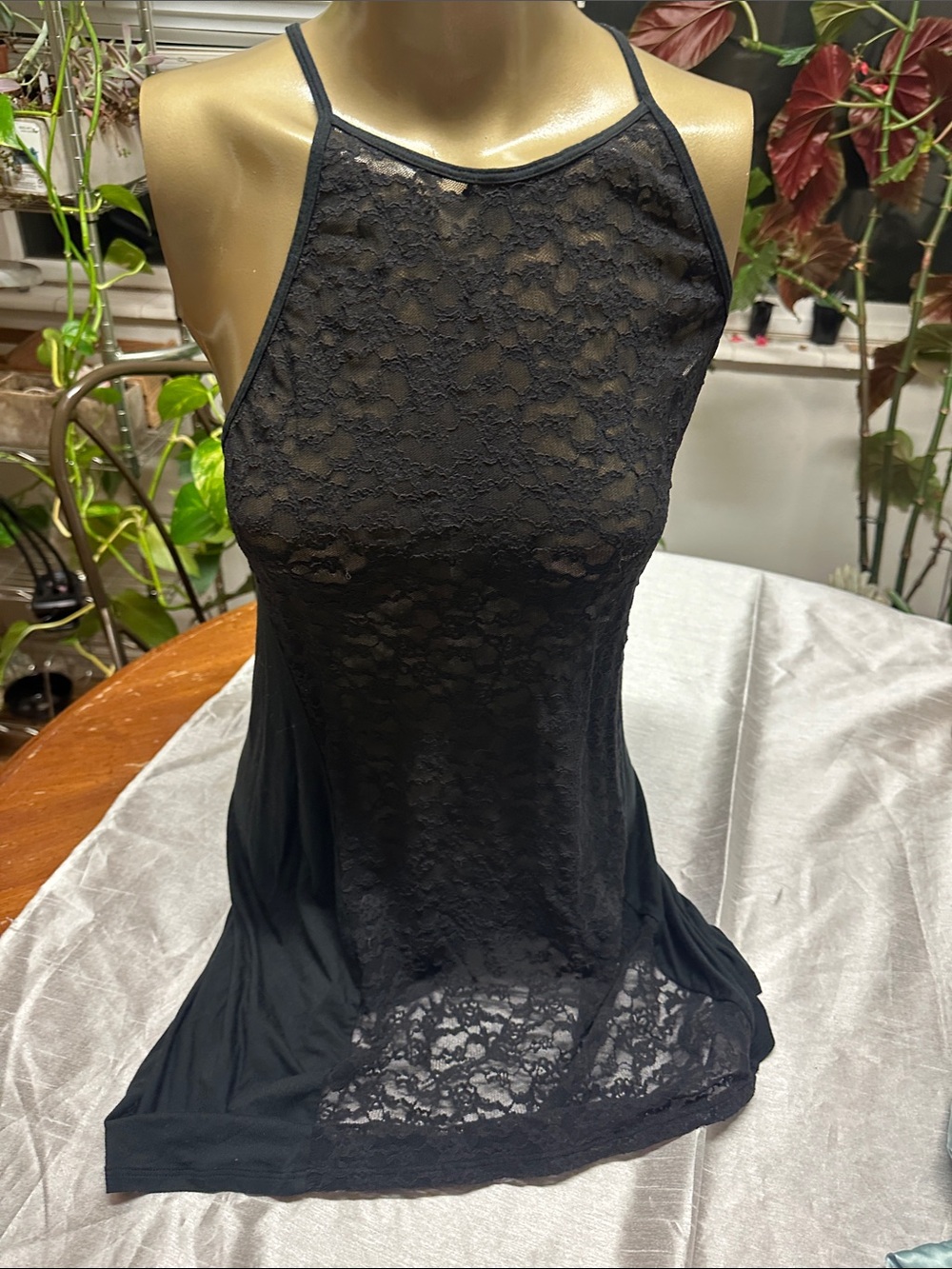 Victoria's Secret Black Lace Sheer  front sleepwear
